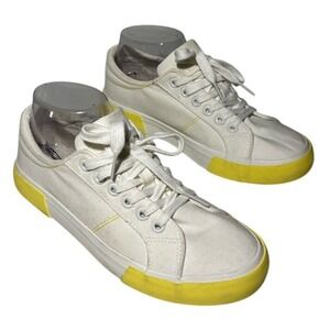Canvas Sneakers‎ Womens Casual Lace Up Shoes Yellow Trim Comfortable